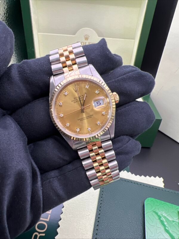Rolex Datejust watch 16233 2006 box papers factory diamond - Image 4