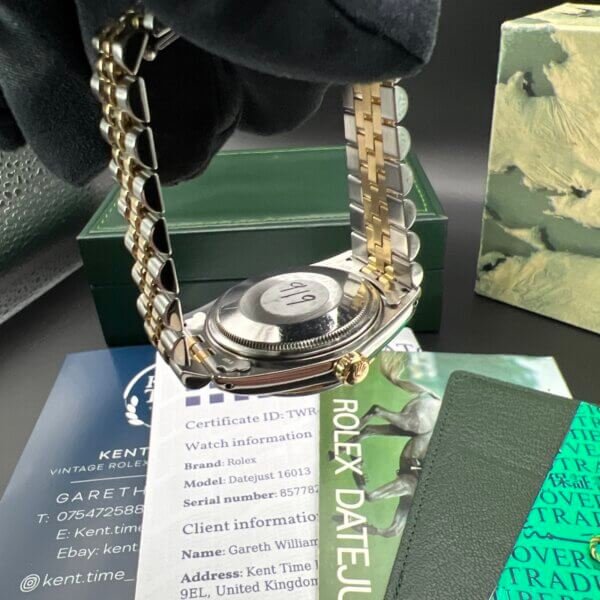 Rolex Datejust watch 16013 box  accessories 1984 - Image 9