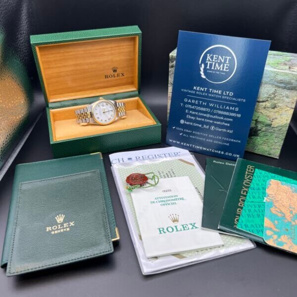 Rolex Datejust Gents Watch 16233-Box-Papers-2000-Factory Roman Dial (1056) - Image 11
