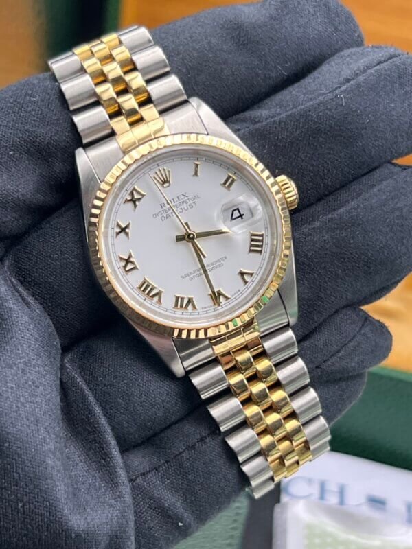 Rolex Datejust Gents Watch 16233-Box-Papers-2000-Factory Roman Dial (1056)