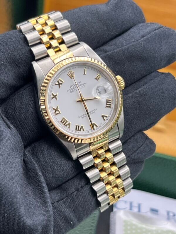 Rolex Datejust Gents Watch 16233-Box-Papers-2000-Factory Roman Dial (1056) - Image 3