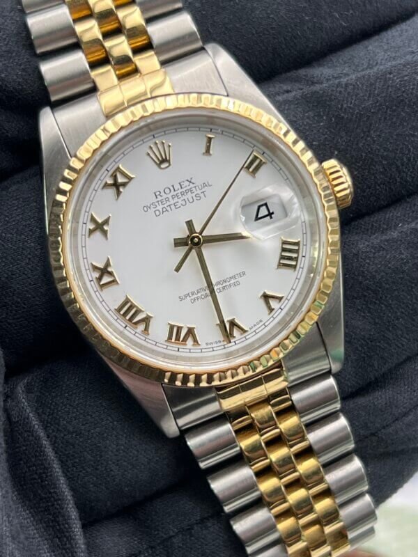 Rolex Datejust Gents Watch 16233-Box-Papers-2000-Factory Roman Dial (1056) - Image 9