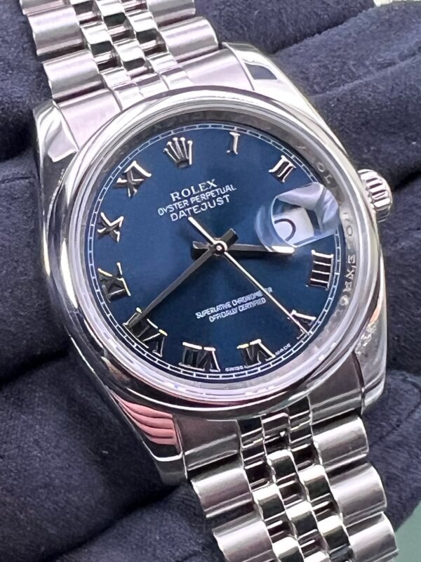 Rolex Datejust 116200 Blue Roman Dial-uk Full Set-(1068)
