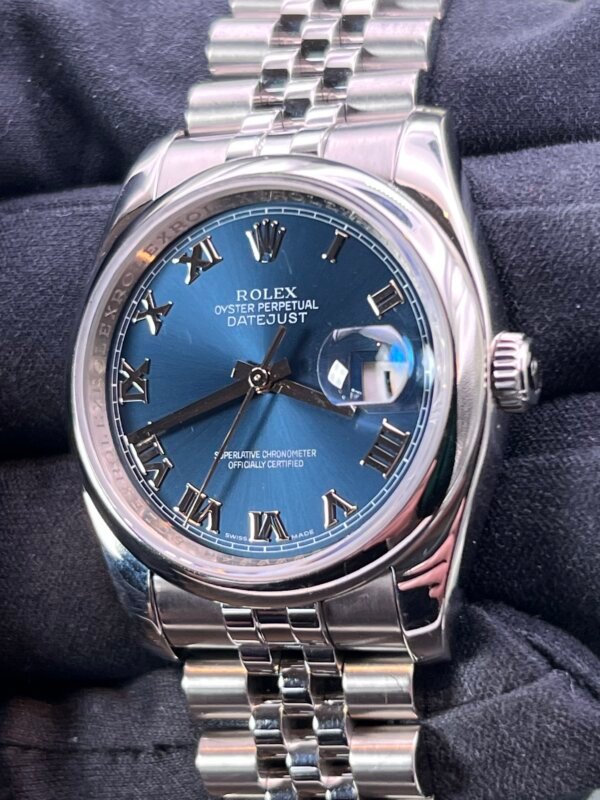 Rolex Datejust 116200 Blue Roman Dial-uk Full Set-(1068) - Image 3