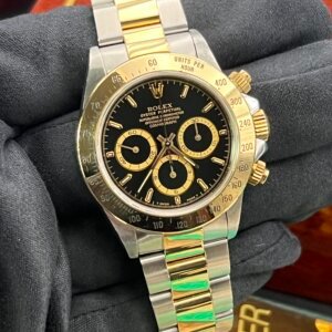Rolex Daytona 16523 Watch Zenith Black Dial Steel & Gold 1995 (971)