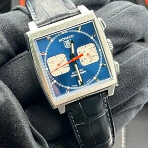 TAG Heuer Monaco Chronograph Watch CW2113 Calibre 17 Blue Dial (1107)