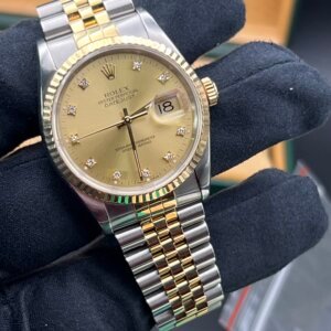 Rolex Datejust Gents Watch 16233 Box Papers Factory Diamond (1102)