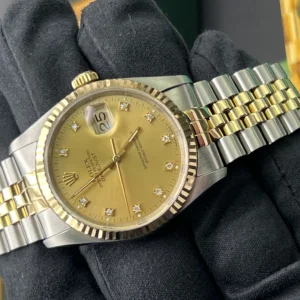 Rolex Datejust Gents Watch 16233 Box Papers Factory Diamond (1230*)