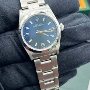 Rolex Oyster Perpetual 31mm Mid Size 77080 2005 Blue Face Box& Papers (1342)