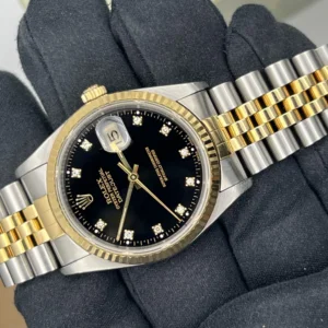 Rolex Datejust Gents Watch 16233 Box Papers Factory Diamond (1542)