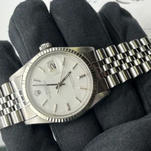 Rolex Datejust 1601 Watch , White Dial, White Gold Bezel (1557)