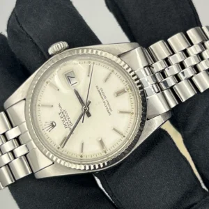 Rolex Datejust 1601 Watch , White Dial, White Gold Bezel, Papers (1604)