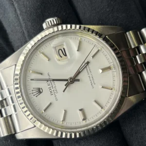 Rolex Datejust 1601 Watch , White Dial, White Gold Bezel (1557)